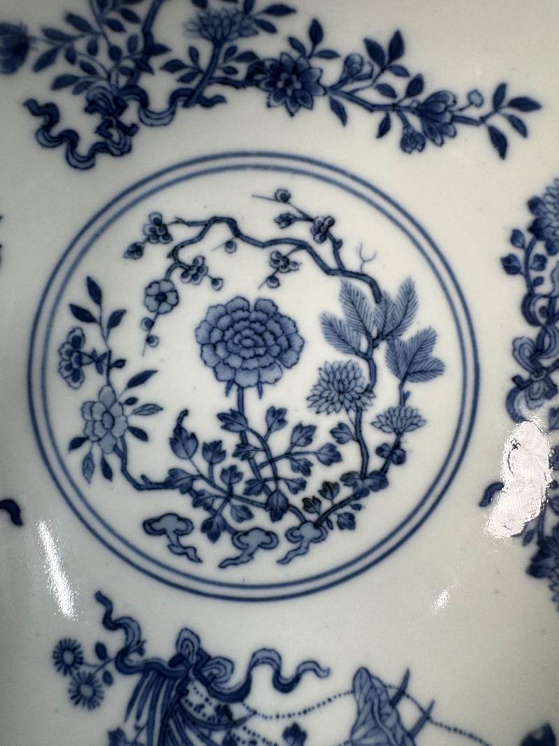 清道光 黃地洋彩畫道萬花獻瑞圖碗 - 图17