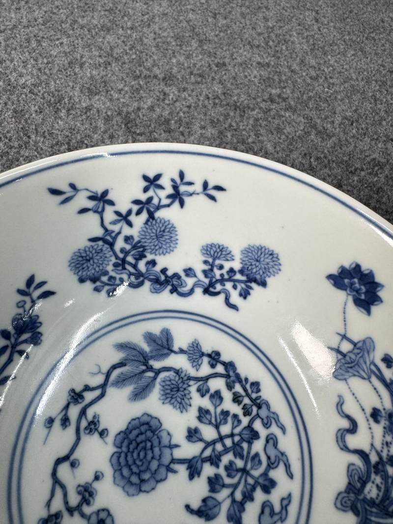 清道光 黃地洋彩畫道萬花獻瑞圖碗 - 图19
