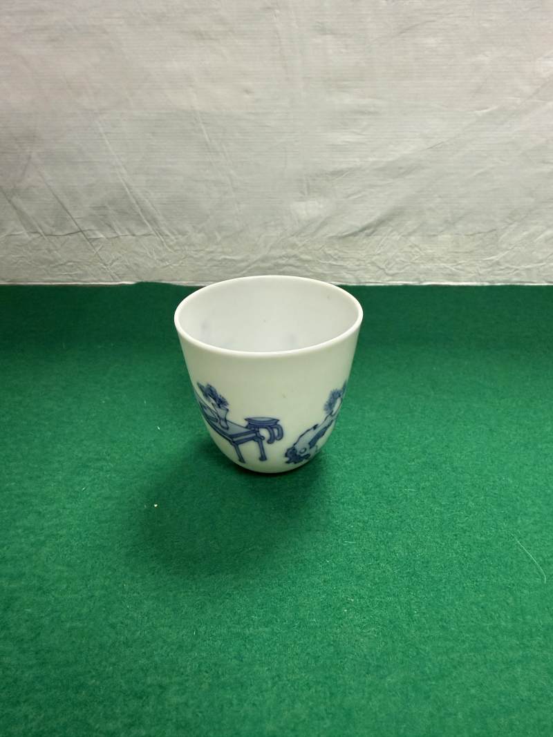 清康熙 青花高士圖杯 - 图5