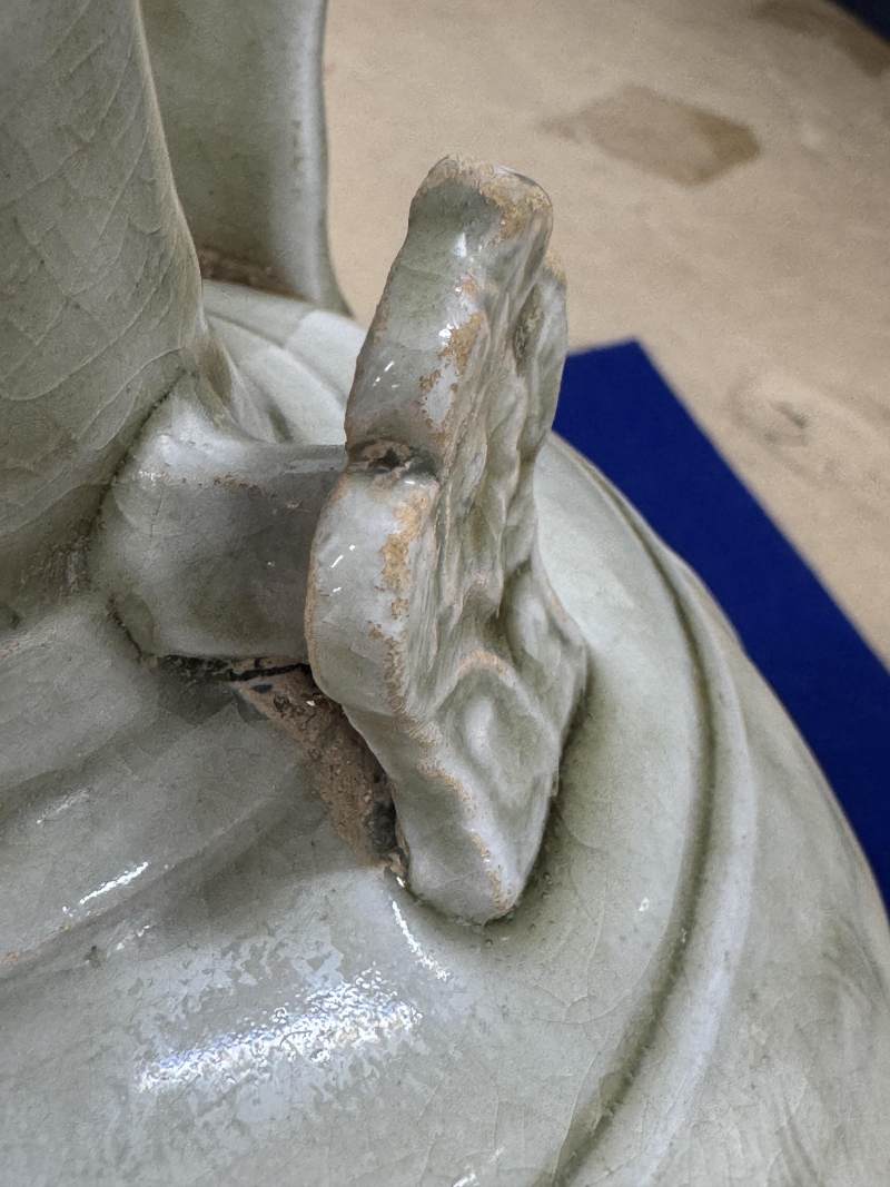 金村窯青釉陰刻水波紋執壺 - 图12