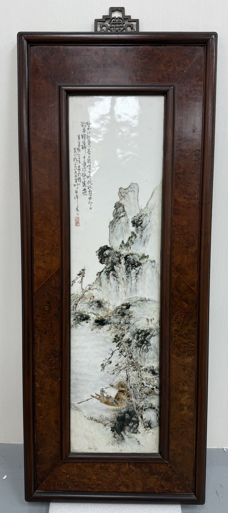 民國段子安 粉彩山水瓷板一套（四屏） - 图11
