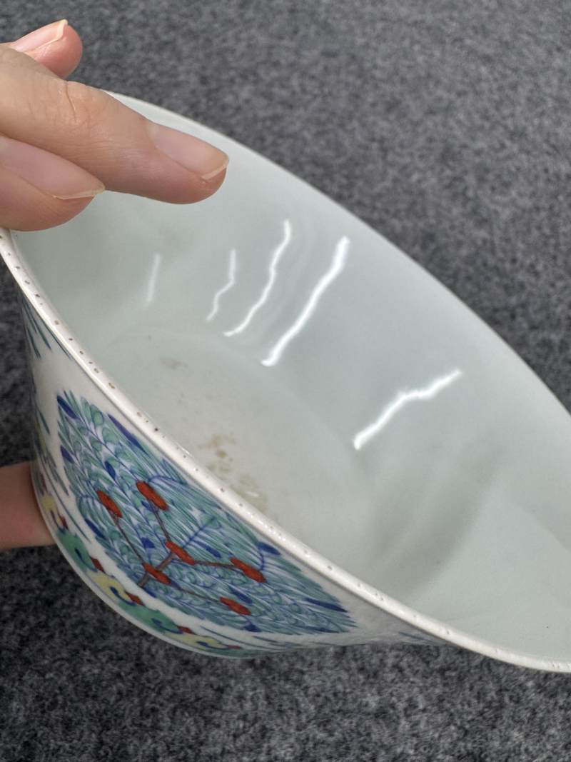 清嘉慶 鬥彩團花紋馬蹄碗 - 图14