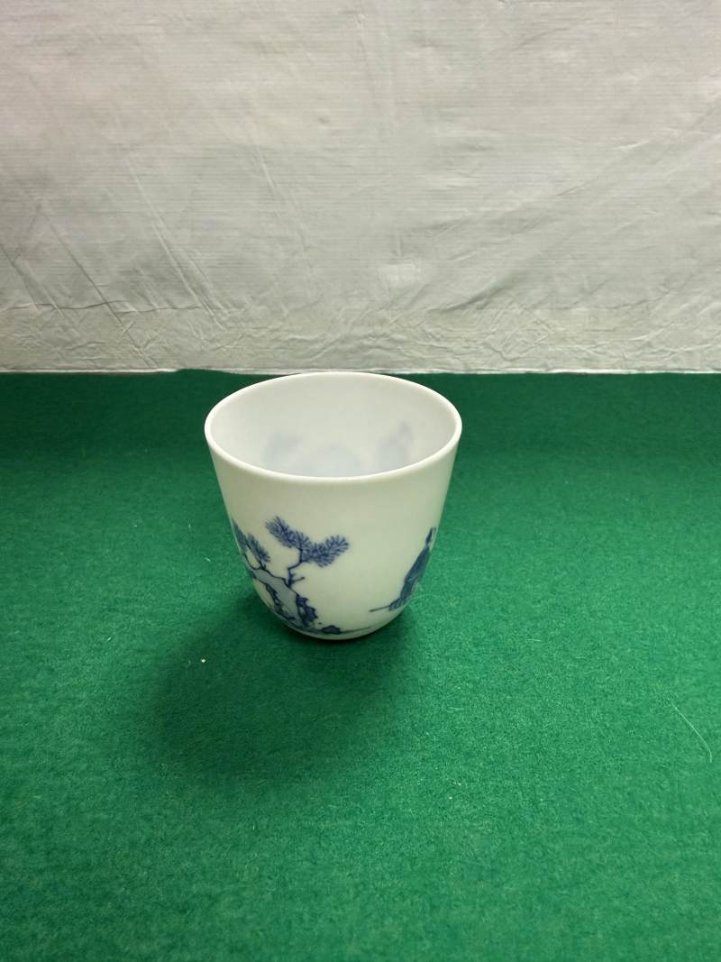 清康熙 青花高士圖杯 - 图6