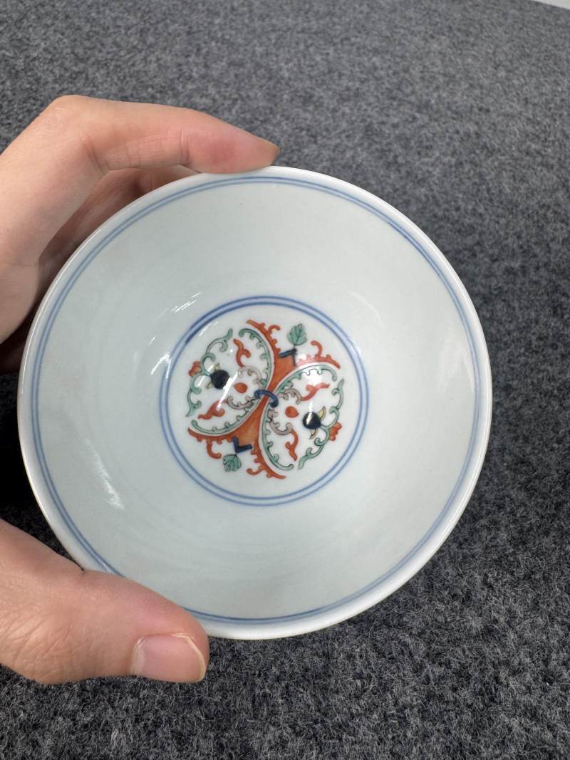 清道光 鬥彩忍冬紋碗 - 图9