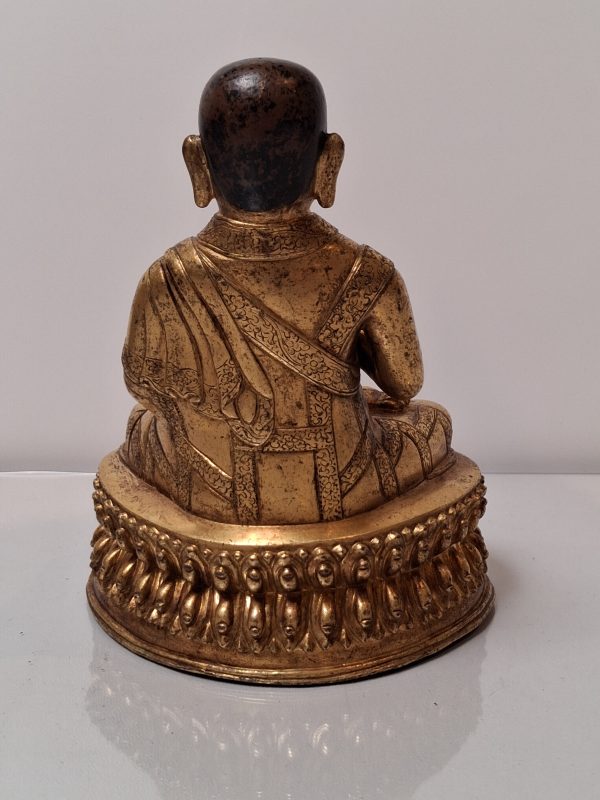 16世紀銅鎏金俄爾寺第七任堪千昆秋貝像 - 图5