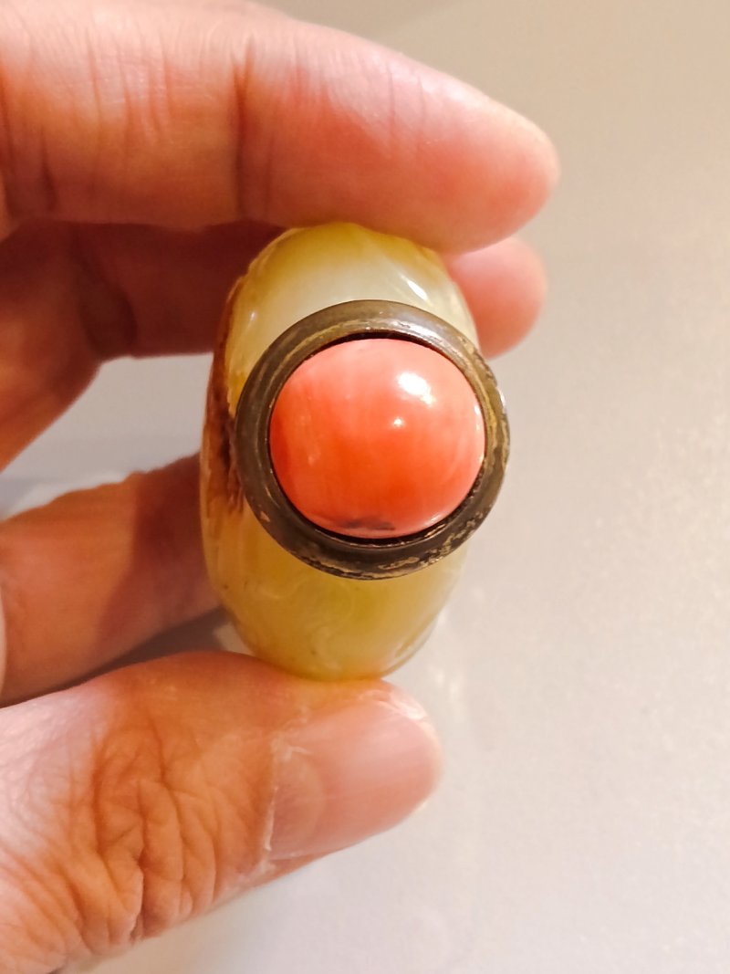 清 黃玉金玉滿堂煙壺 - 图4