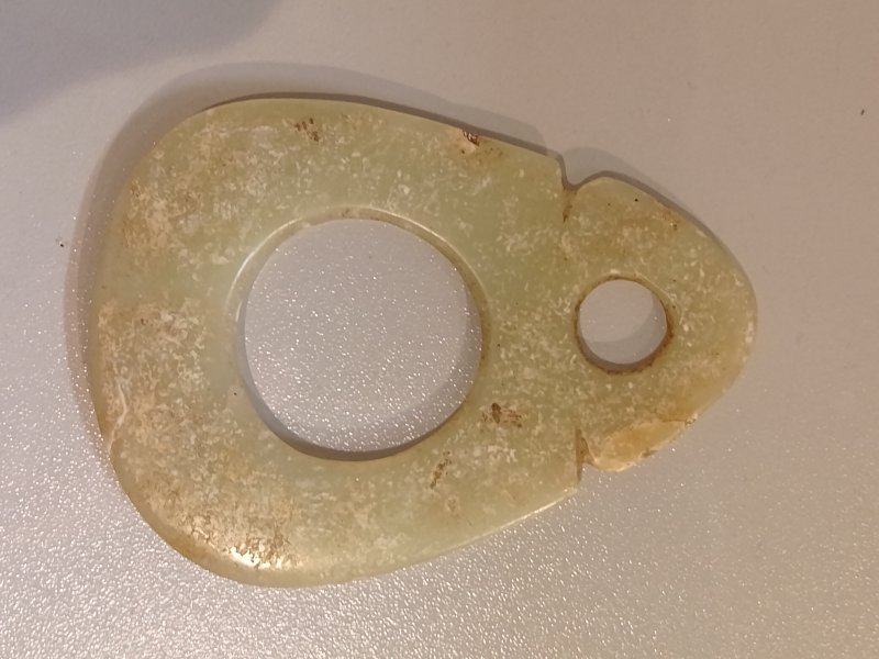 紅山文化  青黃玉雙聯璧、方璧各一件 - 图7