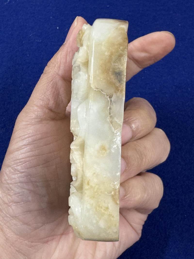 清 白玉龍紋帶板 - 图5