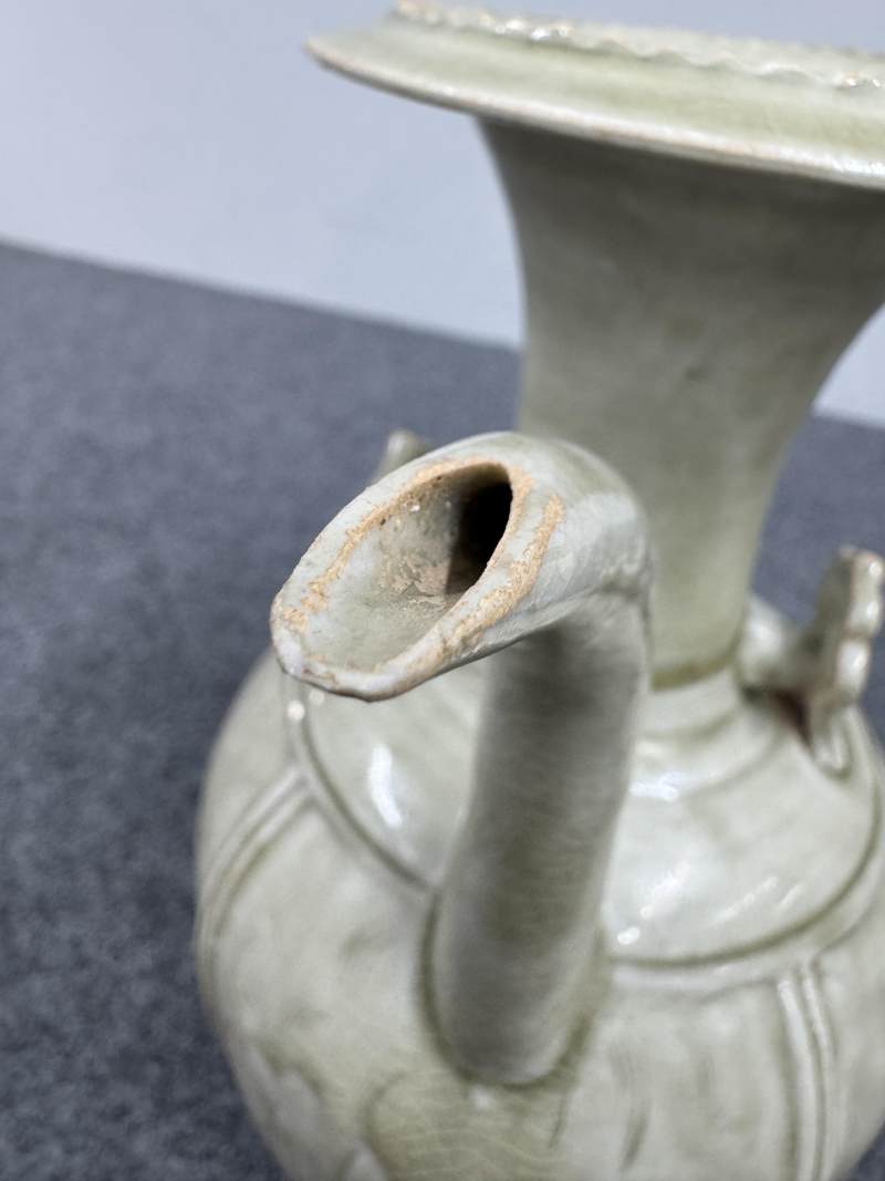 金村窯青釉陰刻水波紋執壺 - 图15