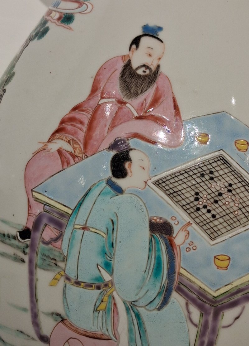 清雍正 粉彩高士對弈圖玉壺春瓶 - 图7