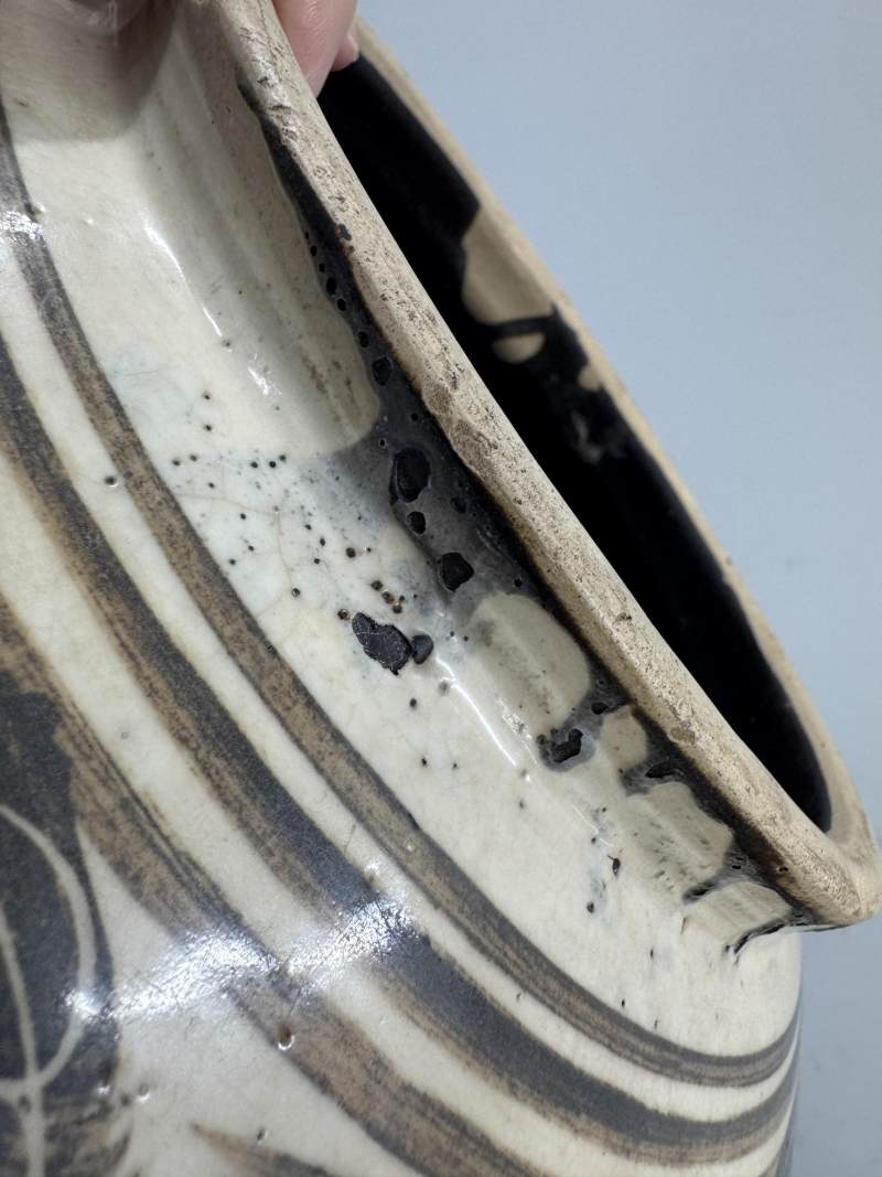 元 磁州窯褐彩鳳紋大罐 - 图11