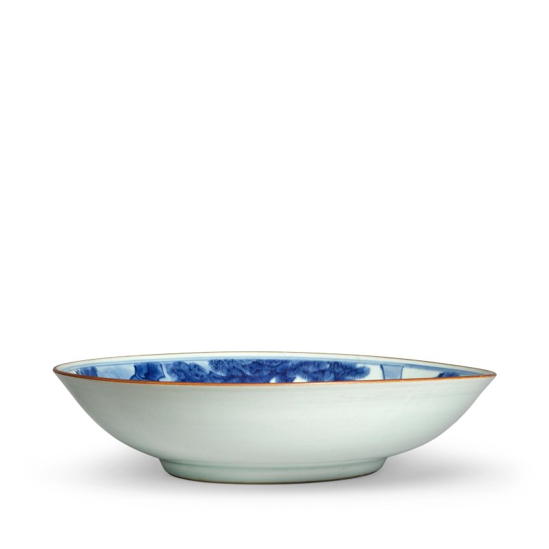 清順治 青花八仙祝壽圖盤 | A LARGE BLUE AND WHITE 'SHOULAO AND THE EIGHT DAOIST IMMORTALS' DISH - 图3