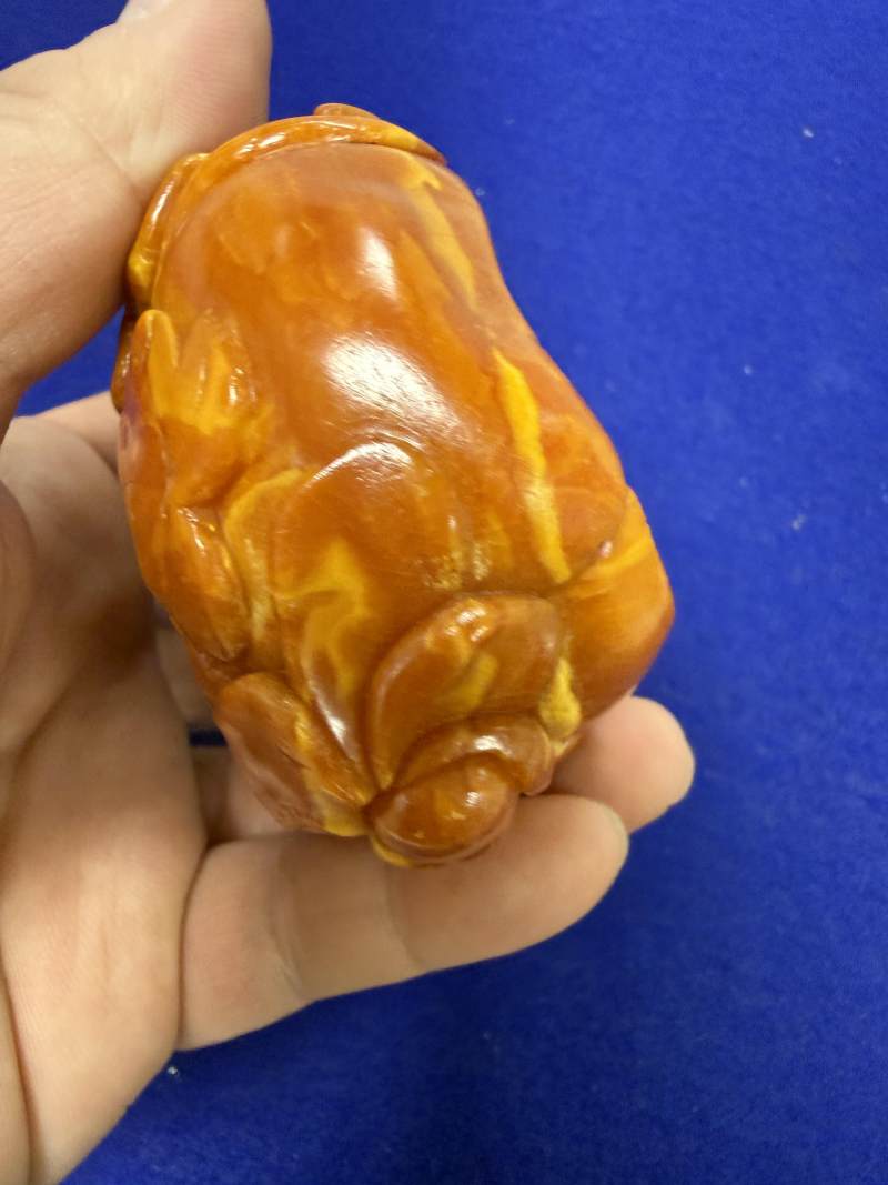 十七世紀 蜜蠟螭龍花型筆洗 - 图11