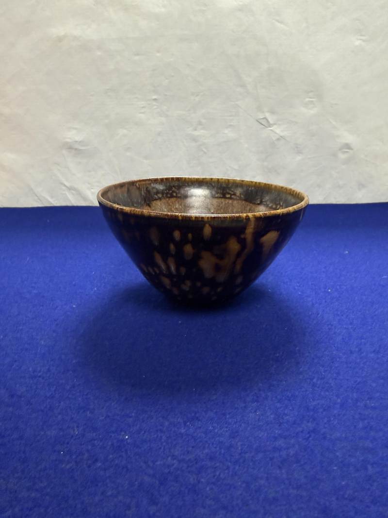 吉州窯剪紙貼花梅竹鴛鴦茶碗 - 图3