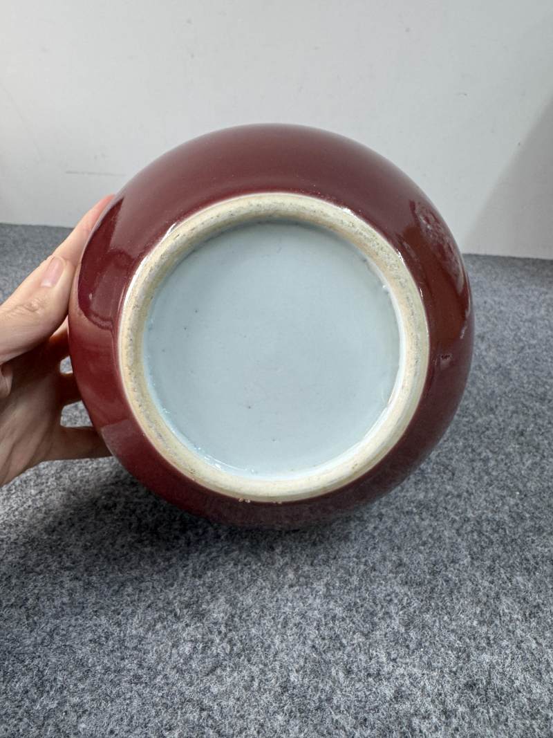 清十八世紀 霽紅釉小天球瓶 - 图10