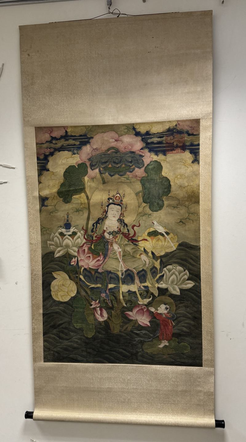 清 送子觀音畫像 - 图2