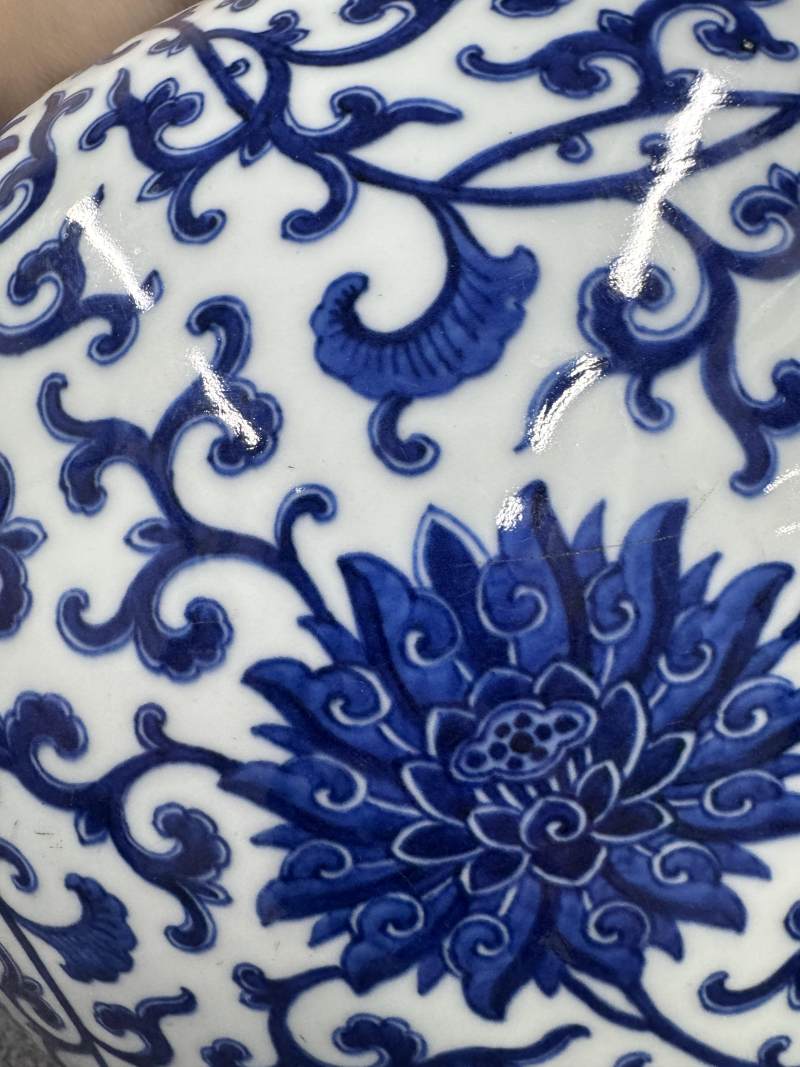 清乾隆 青花纏枝蓮紋罐 - 图14