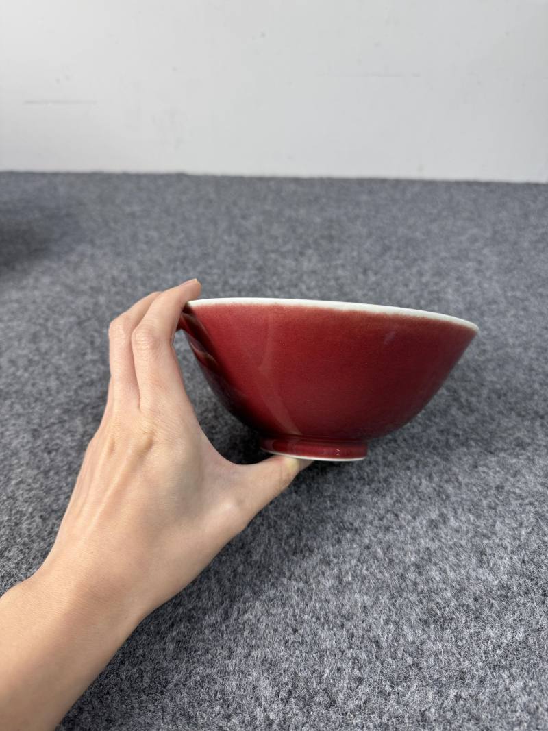 清道光 霽紅釉碗一對 - 图16