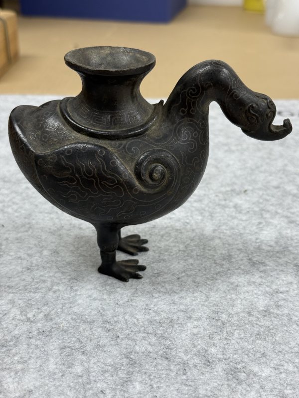 宋 錯金銀鳧形水注 - 图8