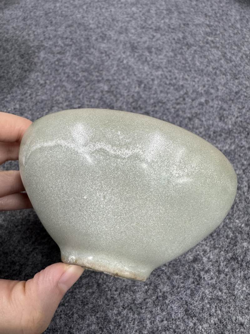 耀州窯青釉模印龜紋茶碗 - 图6