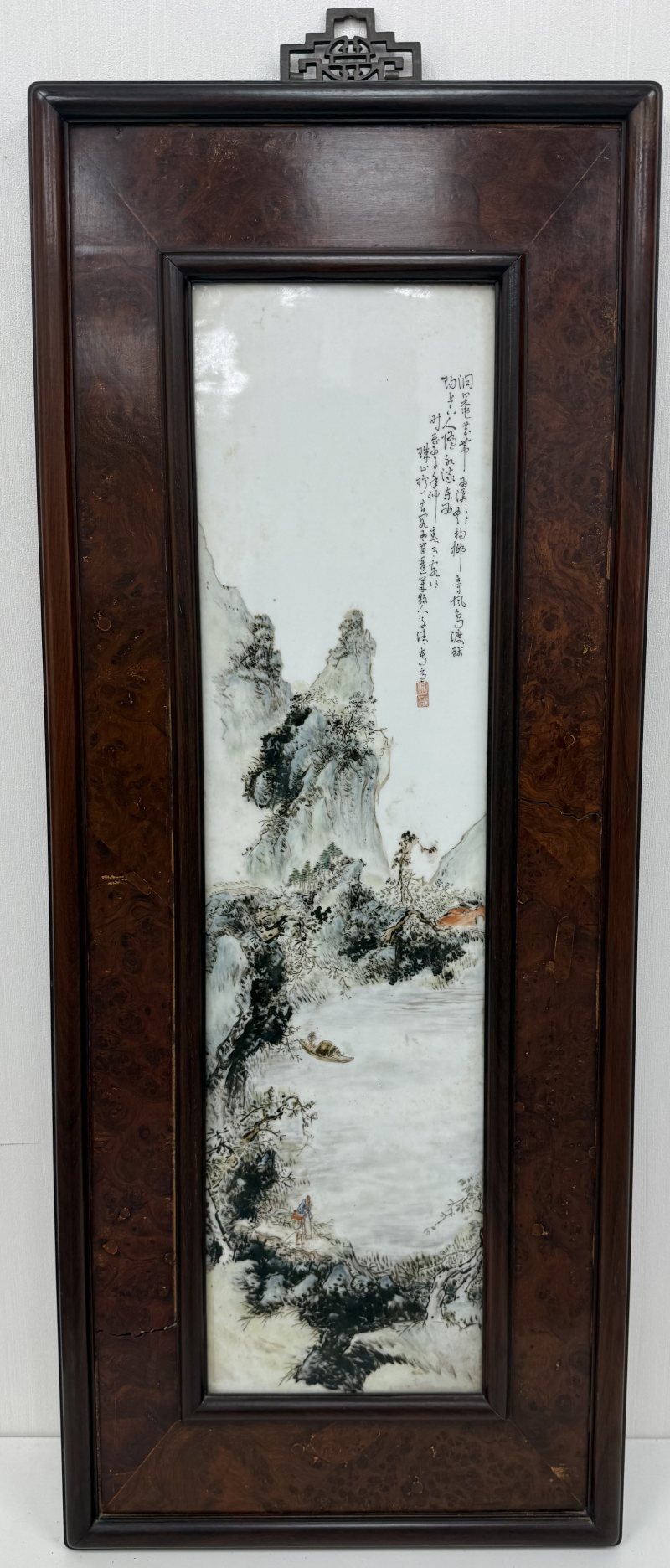 民國段子安 粉彩山水瓷板一套（四屏） - 图15