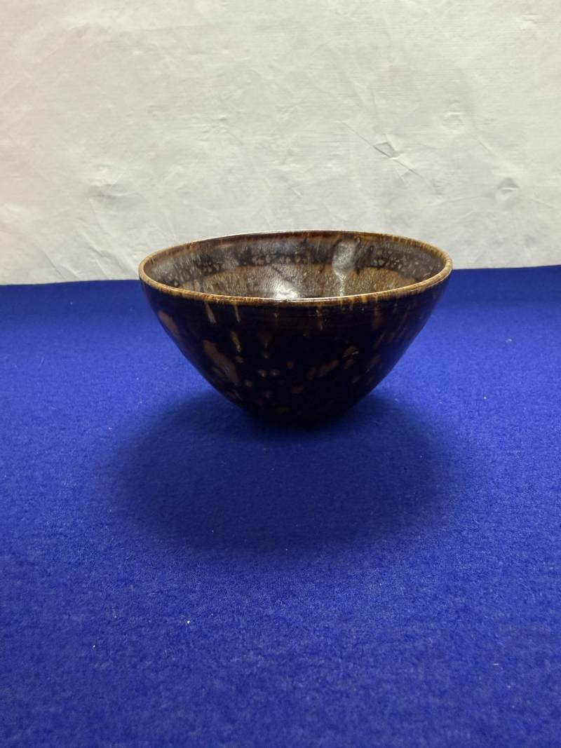 吉州窯剪紙貼花梅竹鴛鴦茶碗 - 图4