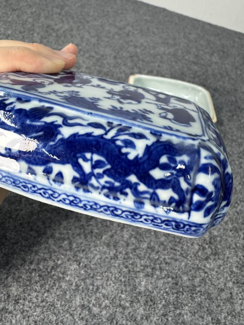 明萬曆 青花嬰戲龍紋蓋盒 - 图10