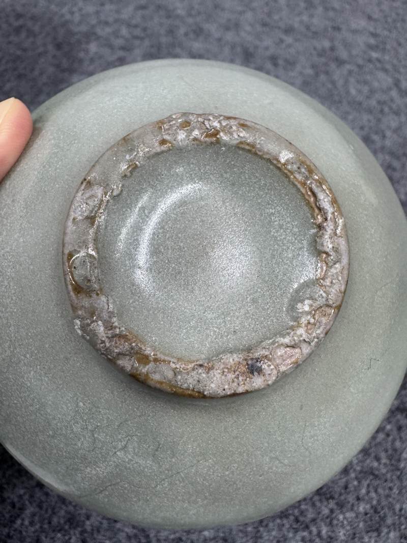 耀州窯青釉模印龜紋茶碗 - 图8