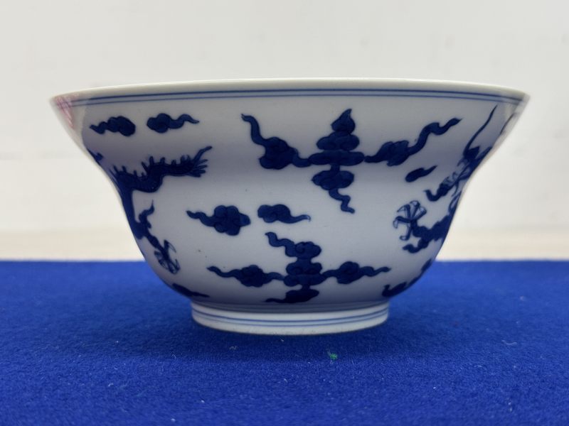 清道光 青花龍紋折腰碗 - 图3