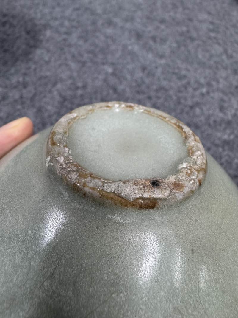 耀州窯青釉模印龜紋茶碗 - 图9