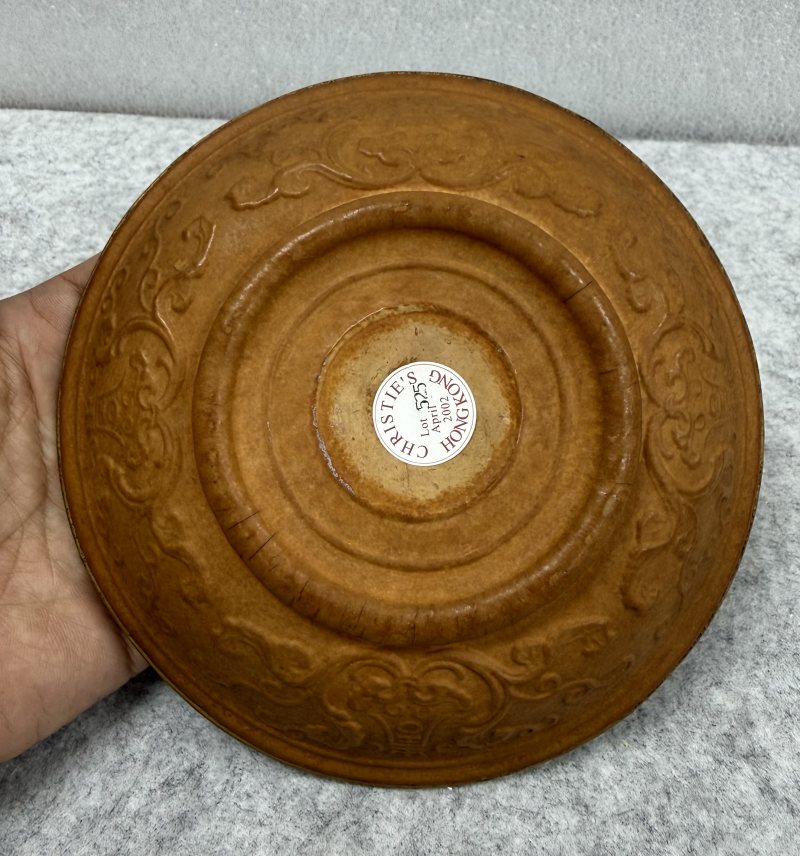清雍正 葫蘆模製壽字紋內漆描金盤 - 图5