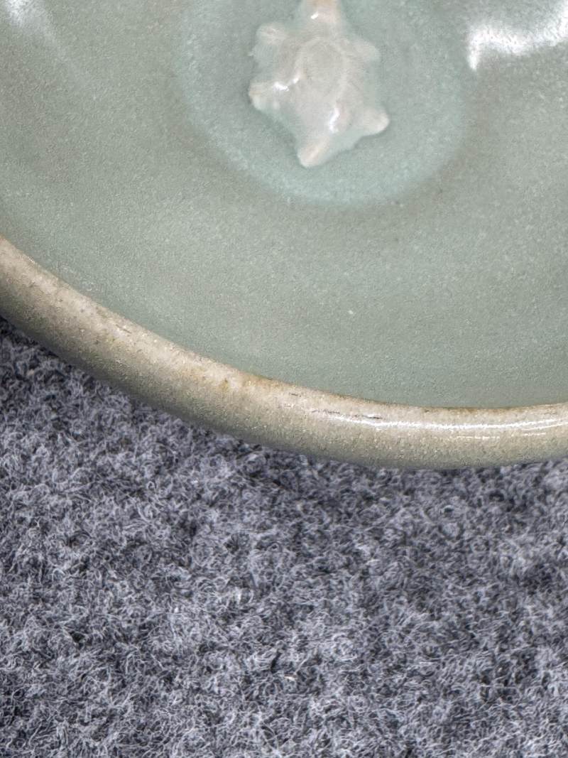 耀州窯青釉模印龜紋茶碗 - 图12
