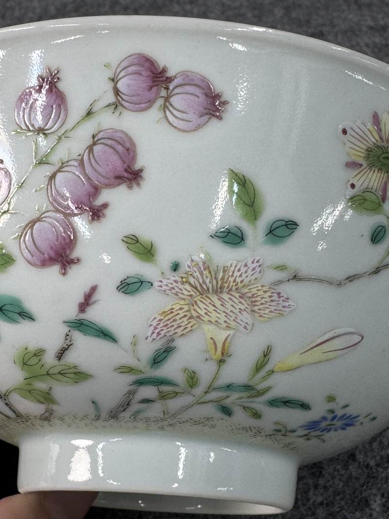 清道光 粉彩花卉紋碗 - 图10