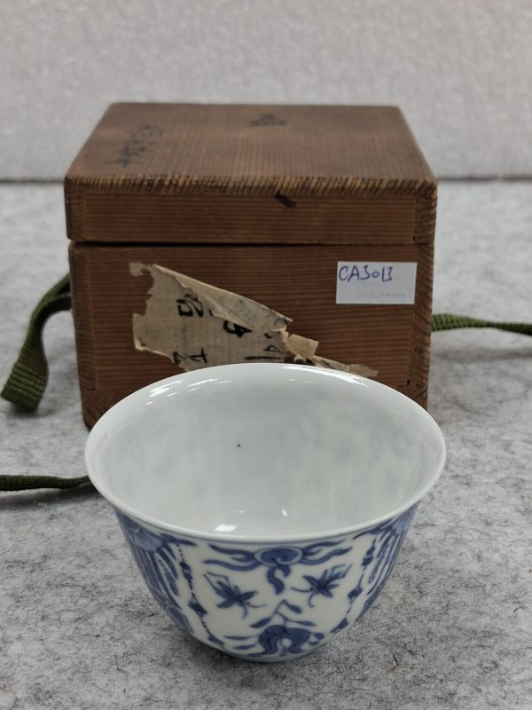 清康熙青花“五穀豐登”圖小杯 - 图3