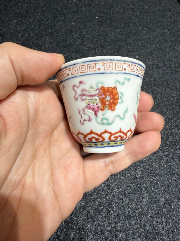清光緒粉彩八吉祥紋杯一對 - 图6