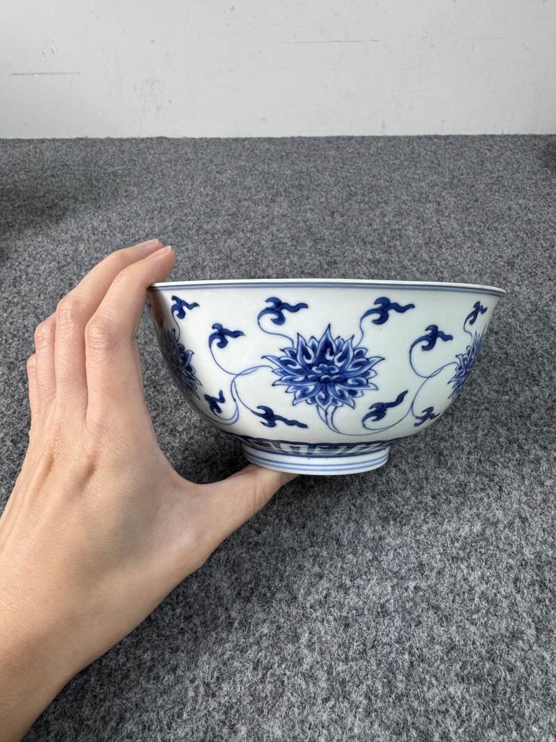 清康熙 青花纏枝蓮紋碗一對 - 图6
