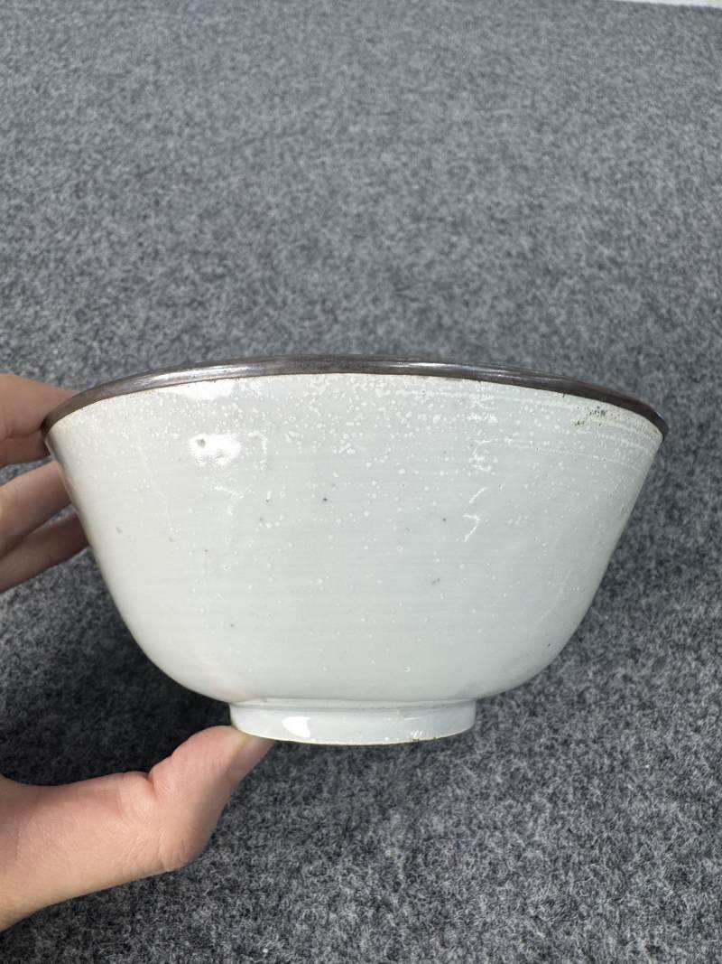 湖田窯青白釉模印花卉紋碗 - 图5