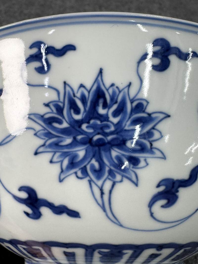 清康熙 青花纏枝蓮紋碗一對 - 图7