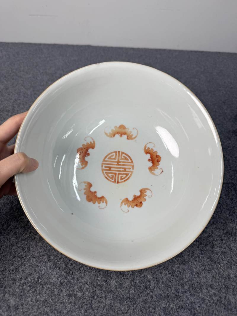 清嘉慶 珊瑚紅地描金「萬壽無疆」蓋碗 - 图21