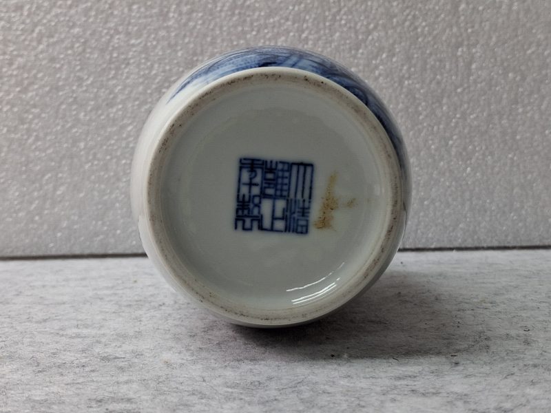 民國王步風格青花花鳥瓶一對 - 图6