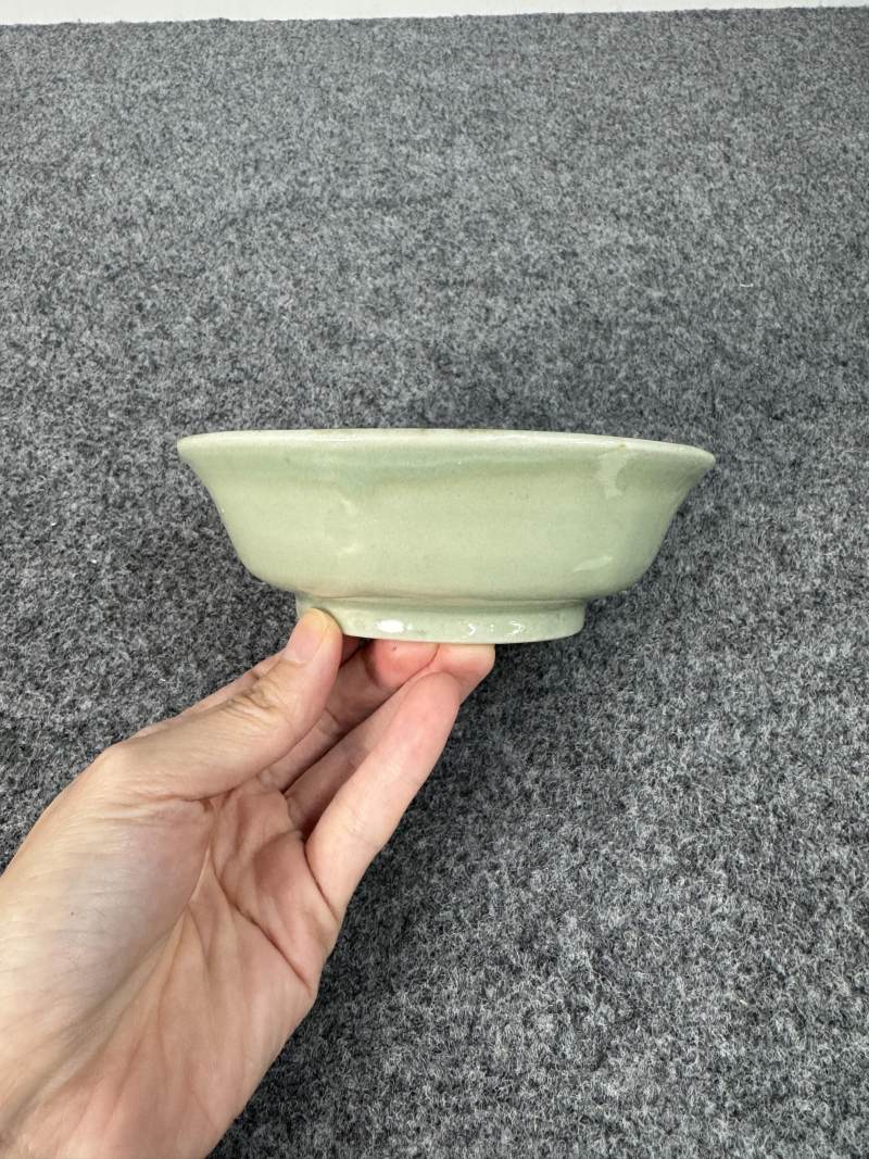 元 龍泉窯青釉印花洗一對 - 图16