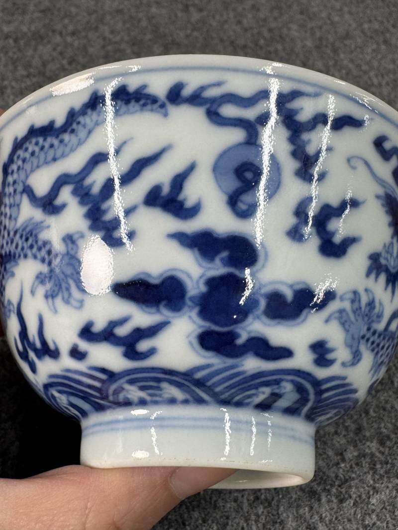 清道光 青花龍紋碗 - 图9