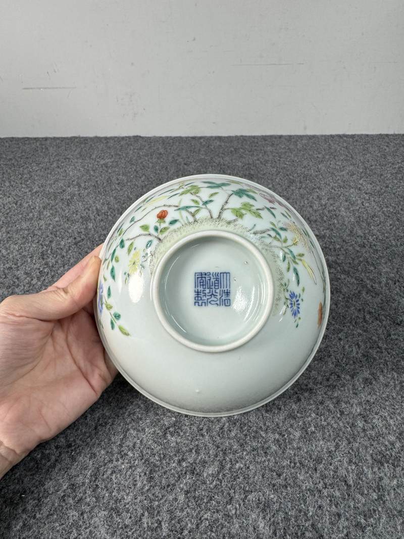 清道光 粉彩花卉紋碗 - 图17