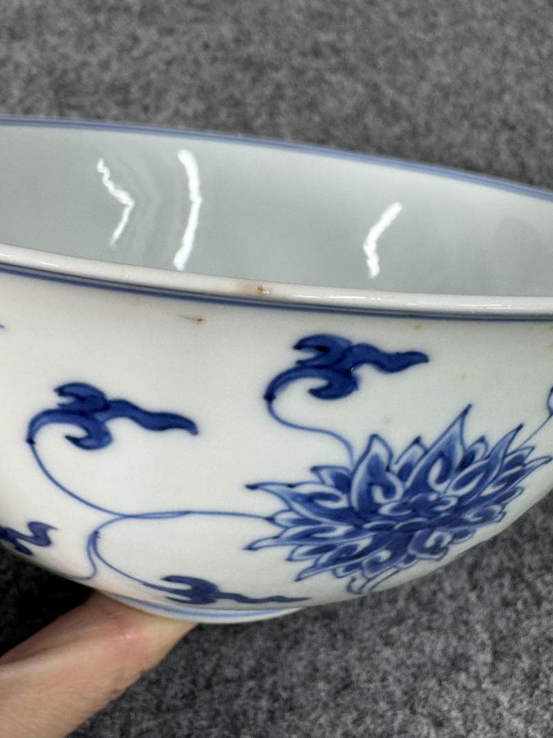 清康熙 青花纏枝蓮紋碗一對 - 图13