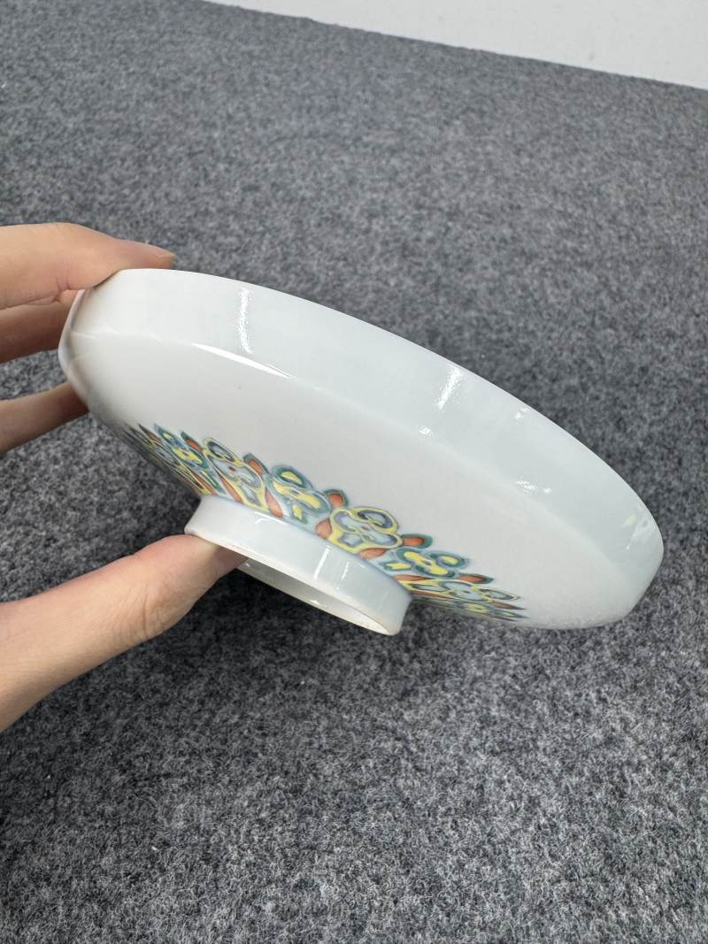 清雍正 鬥彩花卉紋鏜鑼洗 - 图5