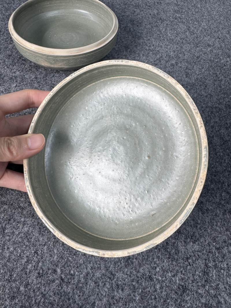 越窯青釉模印鴛鴦蓋盒 - 图8