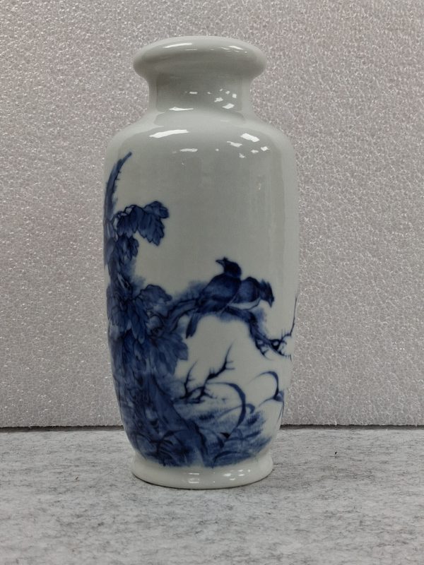 民國王步風格青花花鳥瓶一對 - 图8