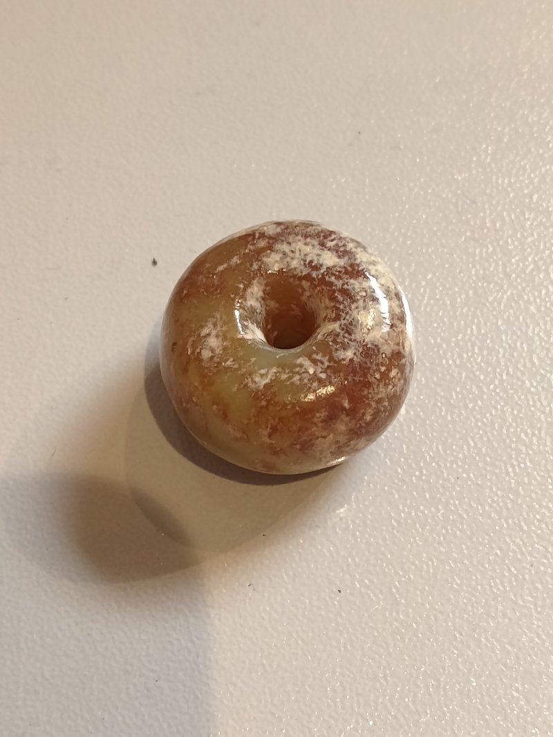 紅山文化  青黃玉素珠 - 图2