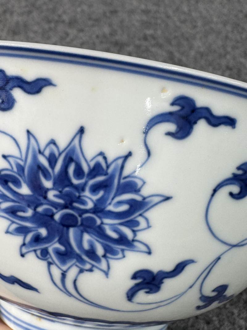 清康熙 青花纏枝蓮紋碗一對 - 图15