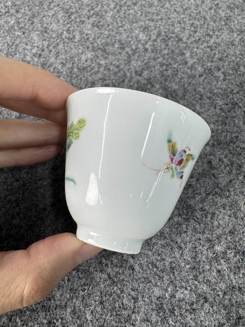 清雍正 粉彩沒骨荷花杯一對 - 图17